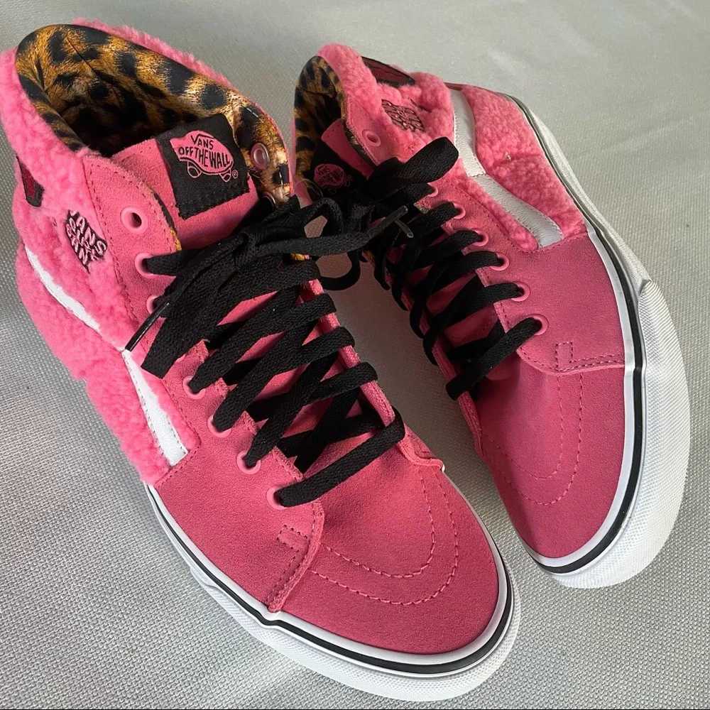 Vans SK8-Hi (Pink Suede And Sherpa) Pink Lemonade Women 10 - Picture 2 of 9